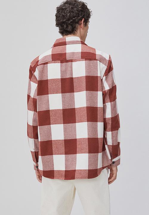 H&M - Twill overshirt - red/checked