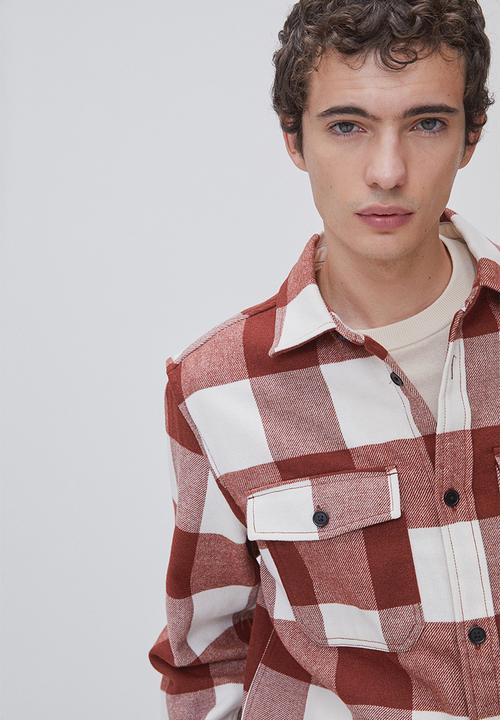 H&M - Twill overshirt - red/checked