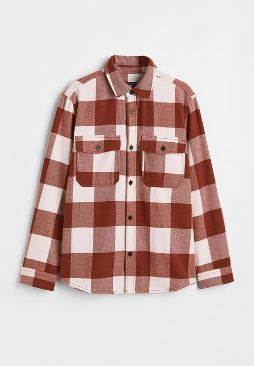 H&M - Twill overshirt - red/checked