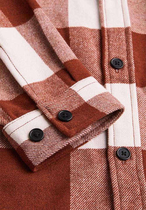 H&M - Twill overshirt - red/checked