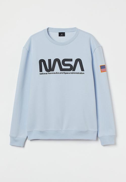 H&M - Printed sweatshirt - light blue/nasa