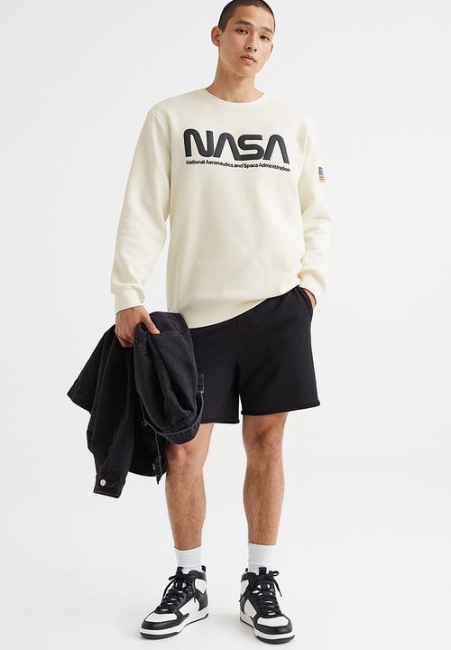 H&M - Printed sweatshirt - natural white/nasa