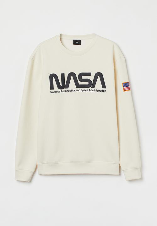 H&M - Printed sweatshirt - natural white/nasa