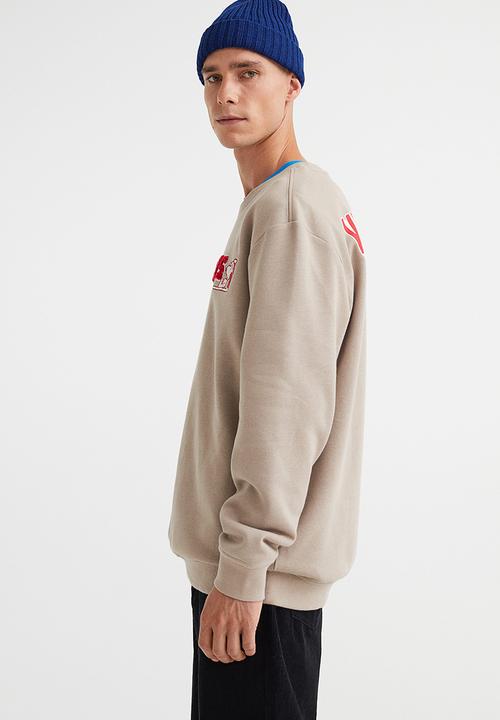 H&M - Regular fit printed sweatshirt - beige/snoopy