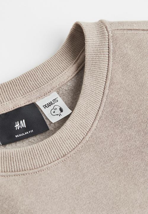 H&M - Regular fit printed sweatshirt - beige/snoopy