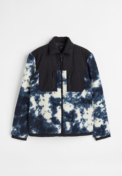 H&M - Regular fit teddy overshirt - black/patterned