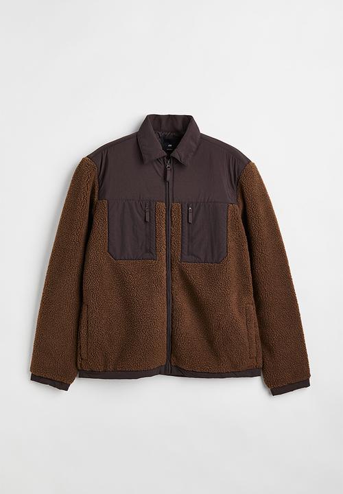 H&M - Regular fit teddy overshirt - brown