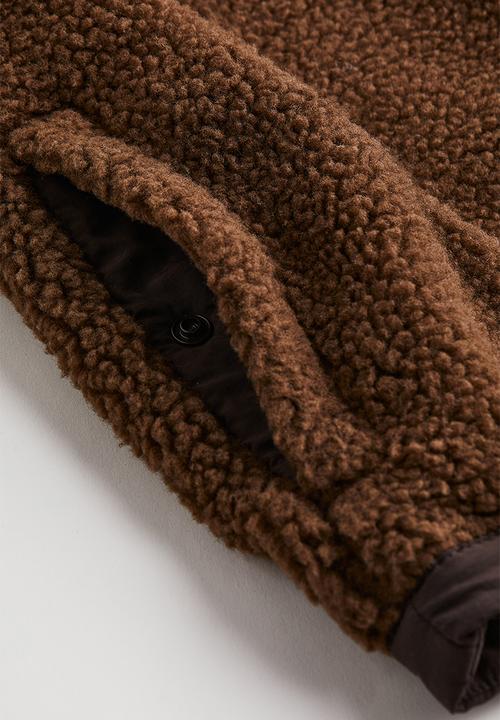 H&M - Regular fit teddy overshirt - brown
