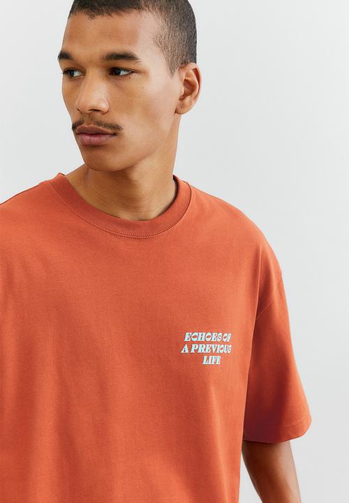 H&M - Relaxed fit cotton T-shirt - orange/echoes