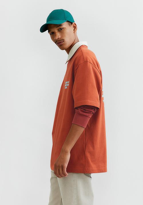 H&M - Relaxed fit cotton T-shirt - orange/echoes
