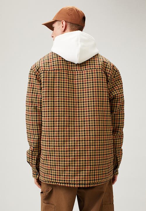 H&M - Padded overshirt - dark beige/black checked