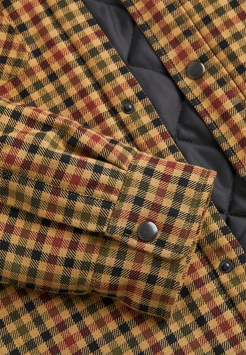 H&M - Padded overshirt - dark beige/black checked