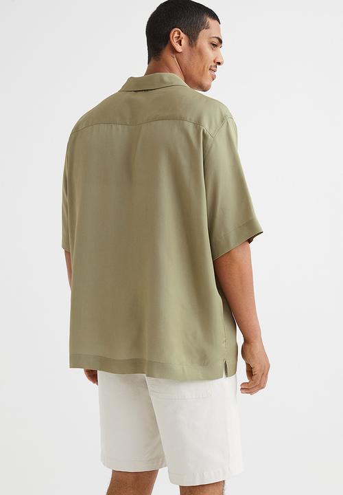 H&M - Relaxed fit lyocell resort shirt - khaki green