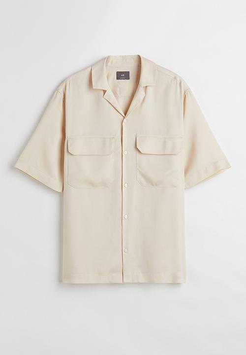 H&M - Relaxed fit lyocell resort shirt - light beige