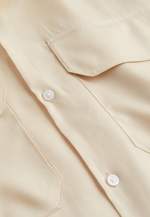 H&M - Relaxed fit lyocell resort shirt - light beige