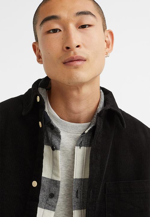 H&M - Relaxed fit corduroy shirt - black