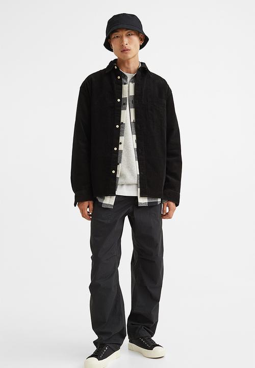H&M - Relaxed fit corduroy shirt - black