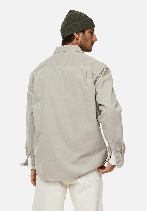 H&M - Relaxed fit corduroy shirt - light greige