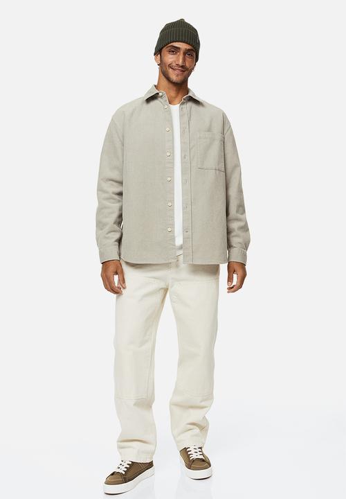 H&M - Relaxed fit corduroy shirt - light greige