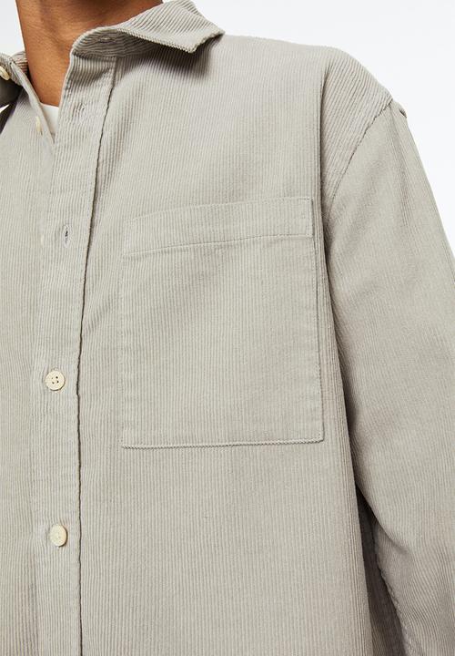 H&M - Relaxed fit corduroy shirt - light greige