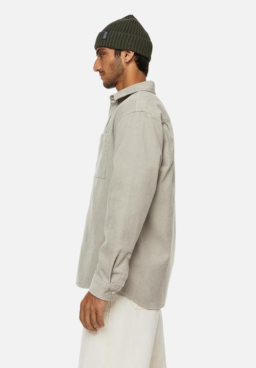 H&M - Relaxed fit corduroy shirt - light greige