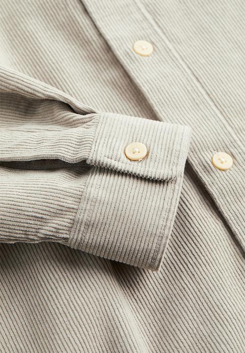 H&M - Relaxed fit corduroy shirt - light greige
