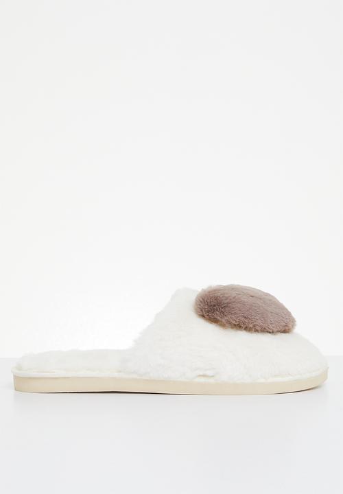 Superbalist - Heart closed toe slipper - cream/mocha