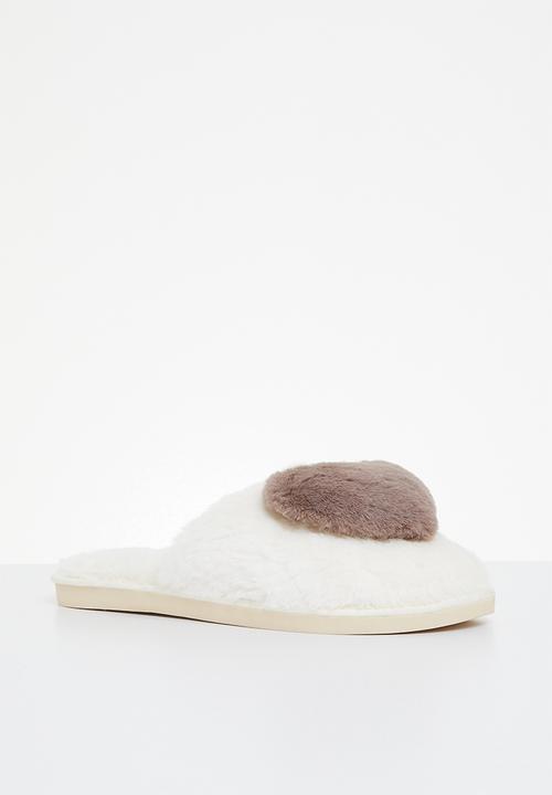 Superbalist - Heart closed toe slipper - cream/mocha