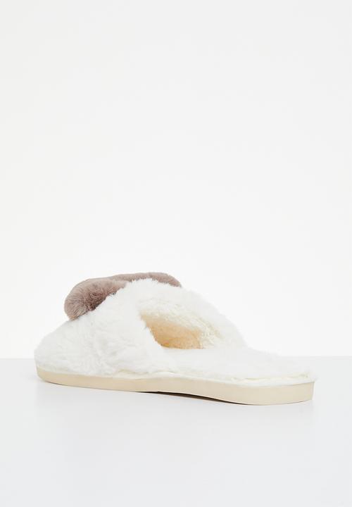 Superbalist - Heart closed toe slipper - cream/mocha