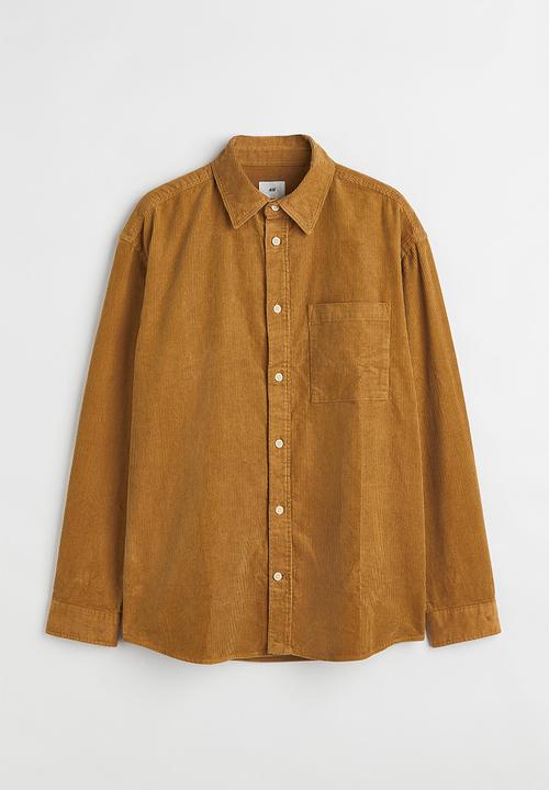H&M - Relaxed fit corduroy shirt - mustard yellow