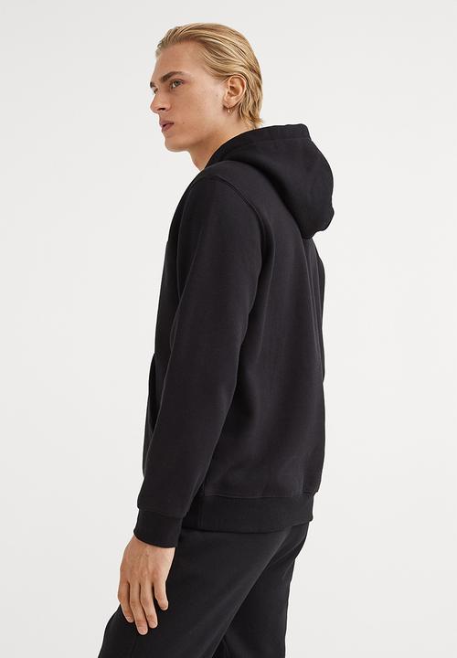 H&M - Regular fit printed hoodie - black