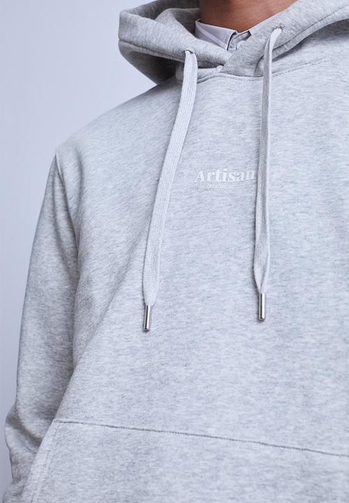 H&M - Regular fit printed hoodie - grey marl/artisan