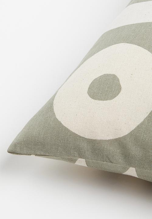H&M - Patterned cotton cushion cover - green/multi