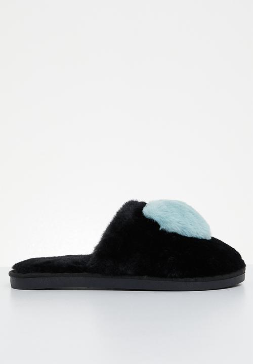 Superbalist - Heart closed toe slipper - black/blue