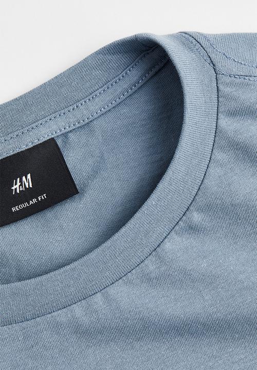 H&M - Regular fit printed T-shirt - blue/school cool