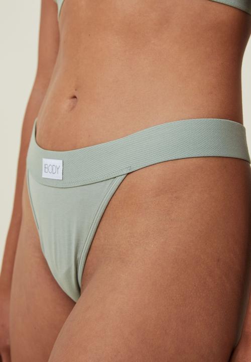 Cotton On - Organic cotton branded tanga G-string brief - jade