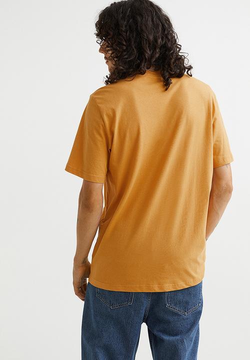 H&M - Regular fit printed T-shirt - yellow/boring pals