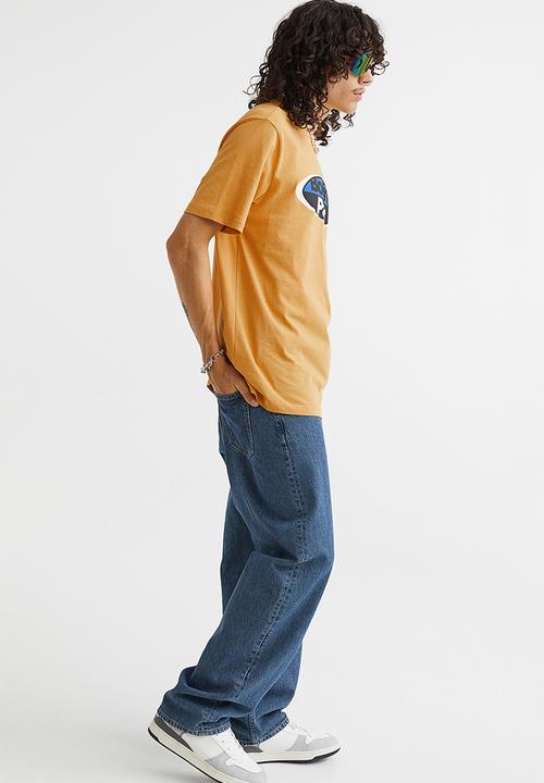 H&M - Regular fit printed T-shirt - yellow/boring pals