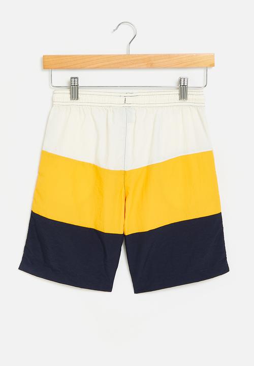 POLO - Boys cut & sew short - yellow