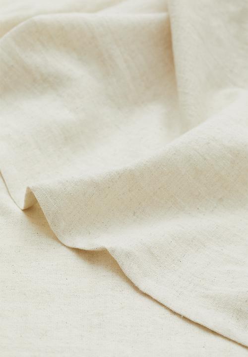 H&M - Round linen-blend tablecloth - light beige