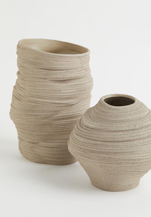 H&M - Asymmetric stoneware vase - beige/grey I