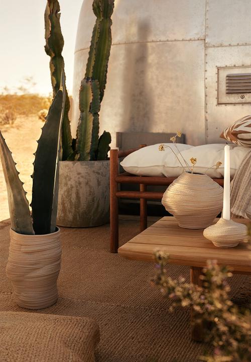 H&M - Asymmetric stoneware vase - beige/grey I