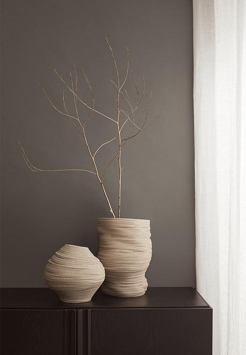 H&M - Asymmetric stoneware vase - beige/grey I