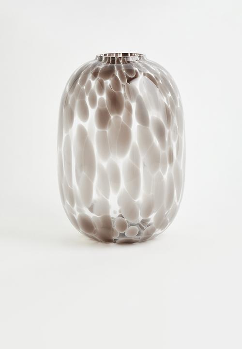 H&M - Patterned large glass vase - beige/multi