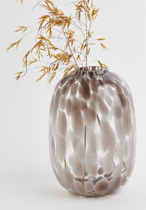 H&M - Patterned large glass vase - beige/multi