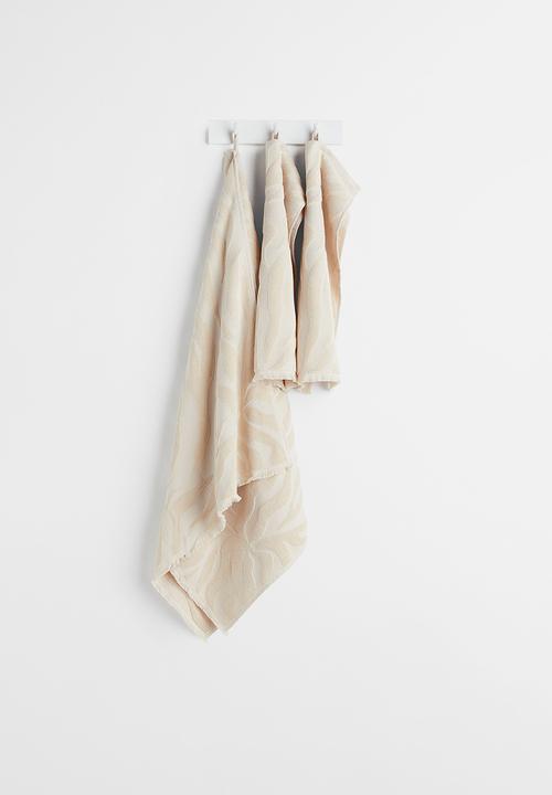 H&M - Jacquard-weave bath towel - beige