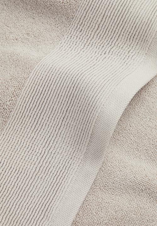 H&M - Cotton terry bath sheet - beige/grey