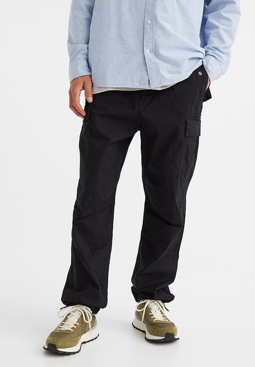 H&M - Regular fit ripstop cargo trouser - black