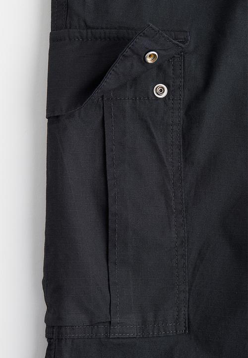 H&M - Regular fit ripstop cargo trouser - black