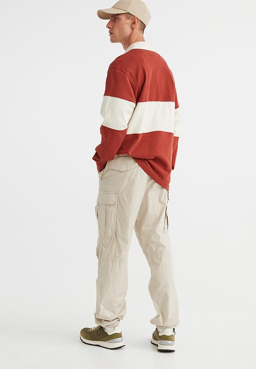 H&M - Regular fit ripstop cargo trousers - light beige